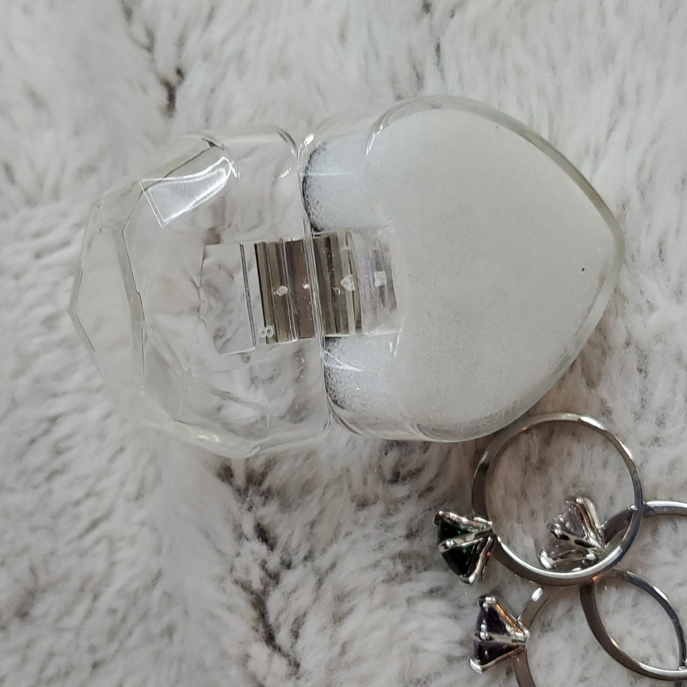 3/Glass Stone 6-Prong Silver Rings|Clear-Green-Purple|Single Cut Glass-Sz 9.5 - Picture 12 of 12